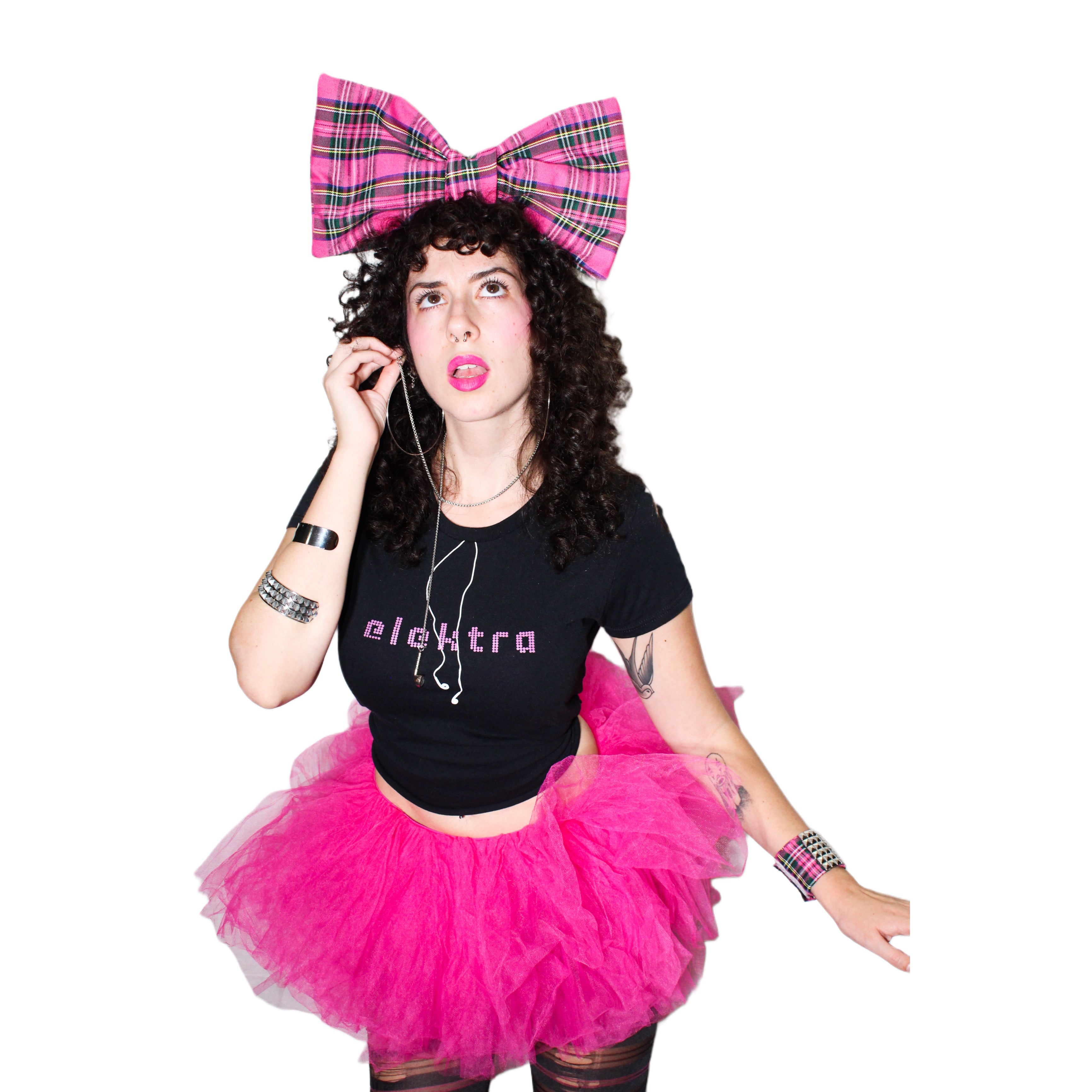 pink plaid bow