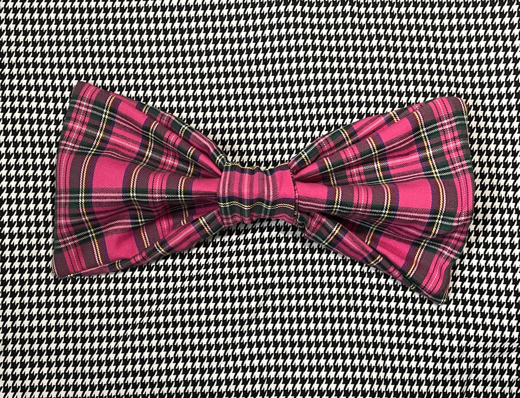 pink plaid bow