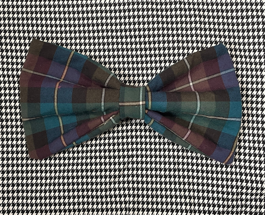 blue plaid bow