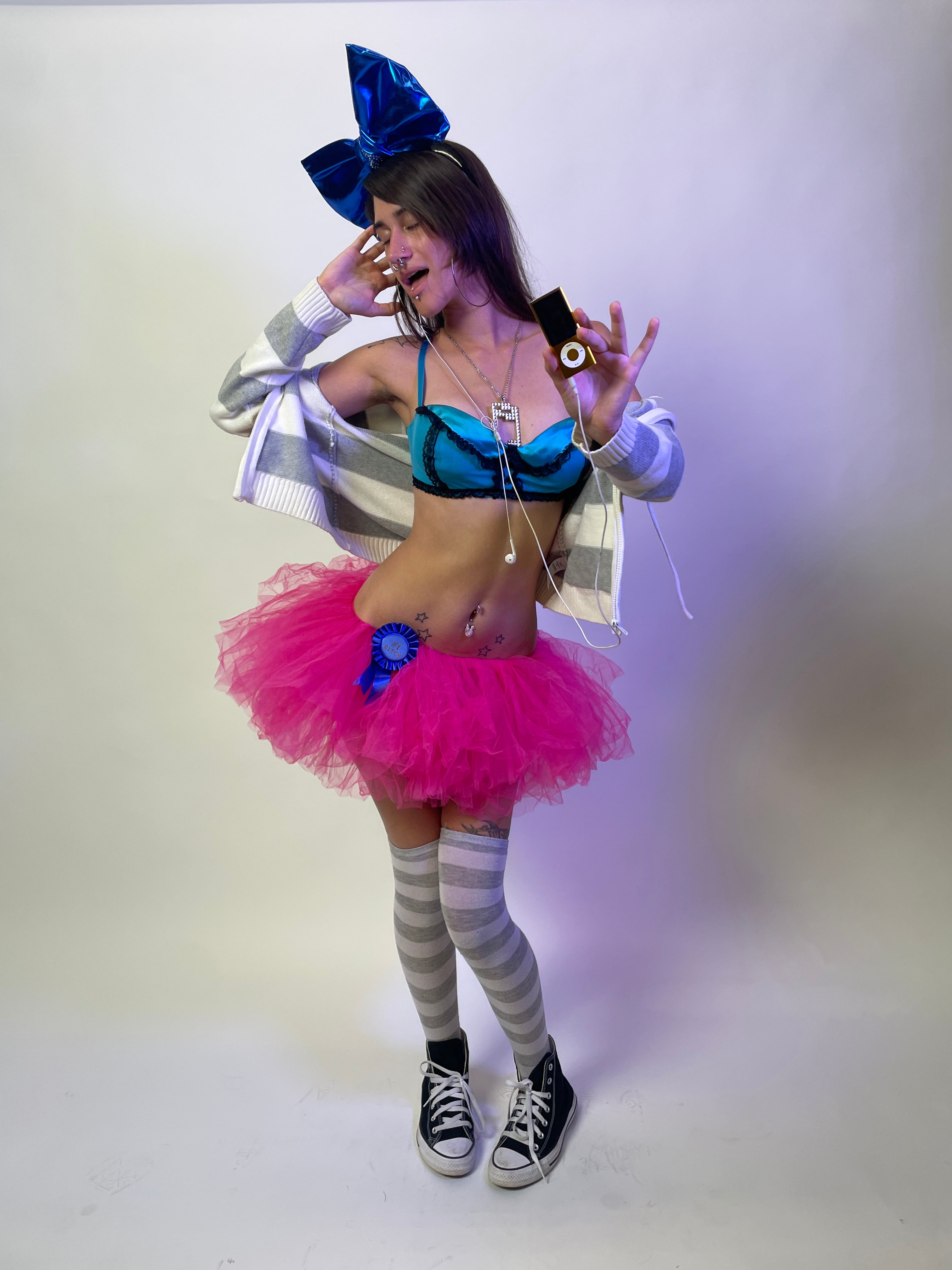 electric blue bow