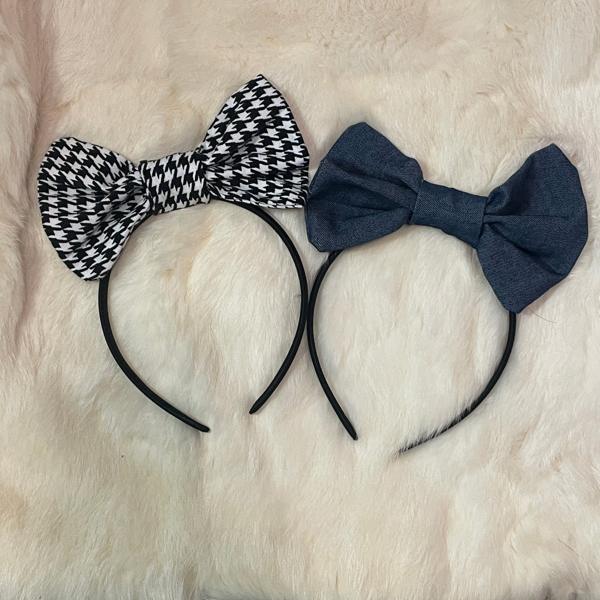 denim mini bow sample