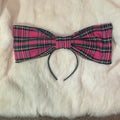 plaid pink sample bow