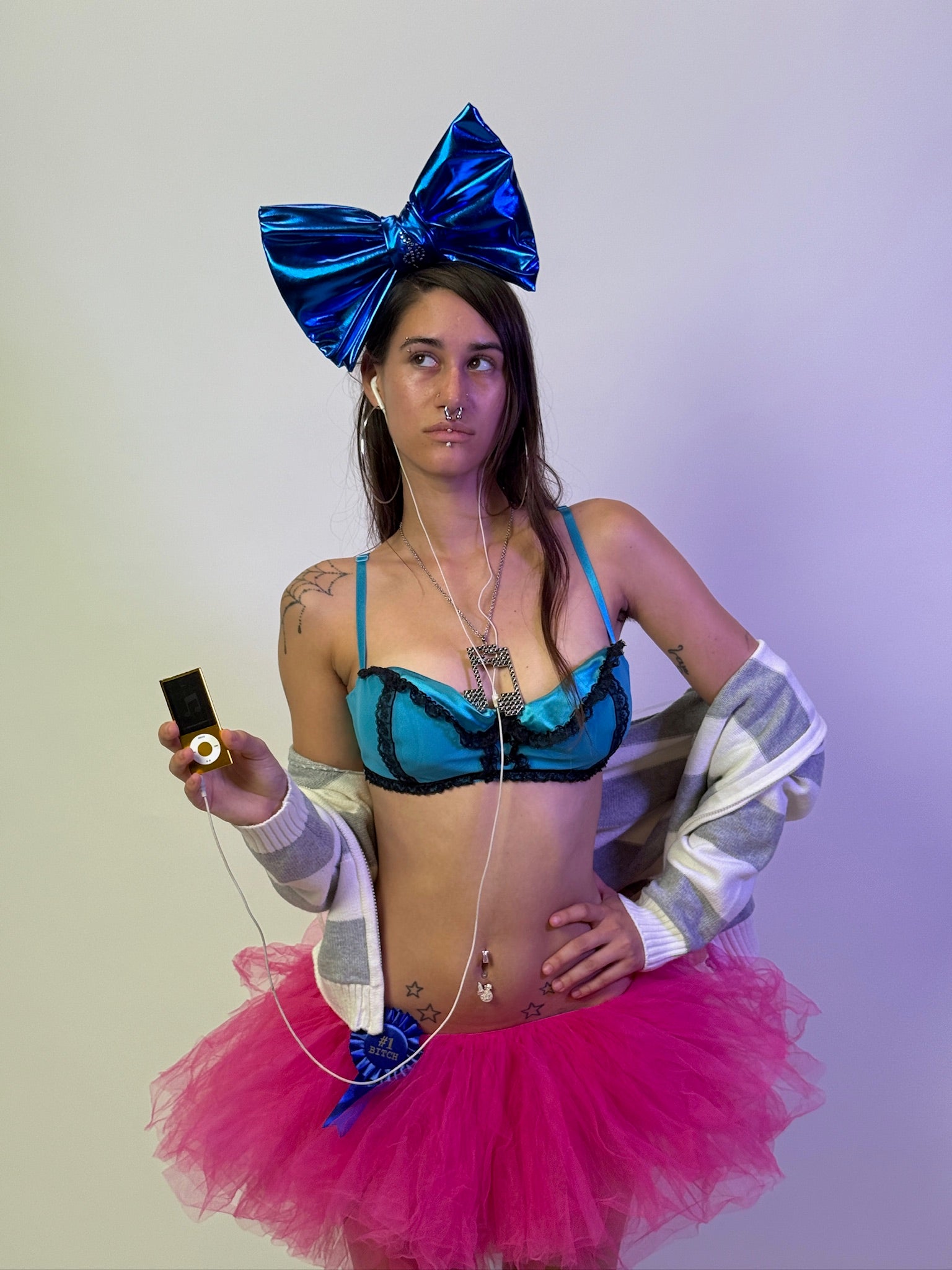 electric blue bow
