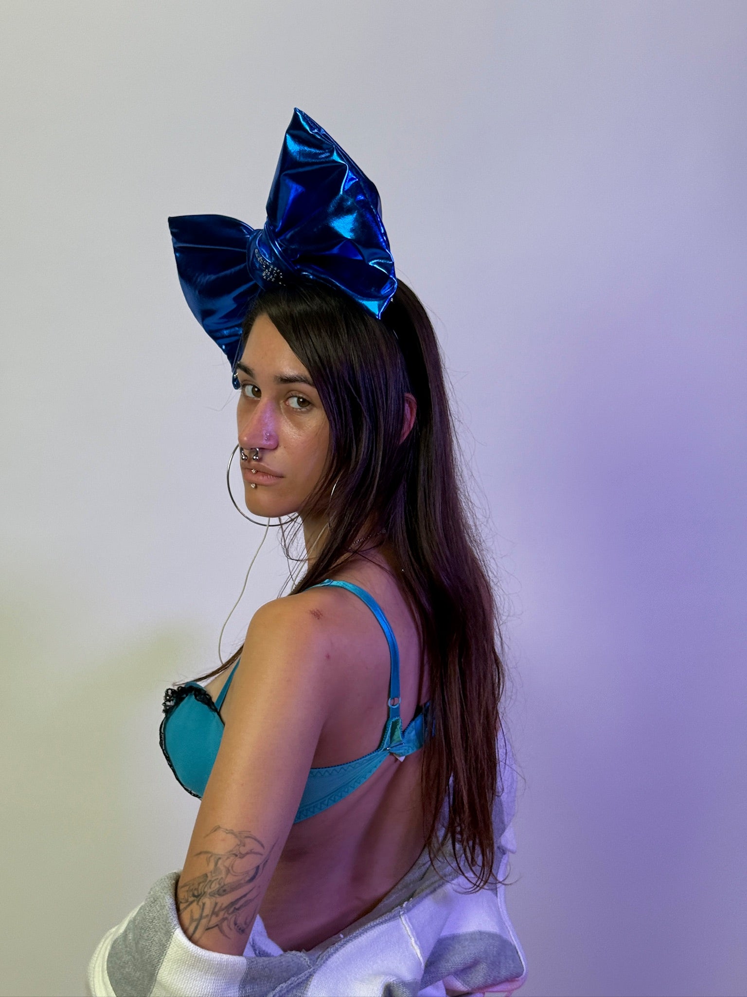 electric blue bow