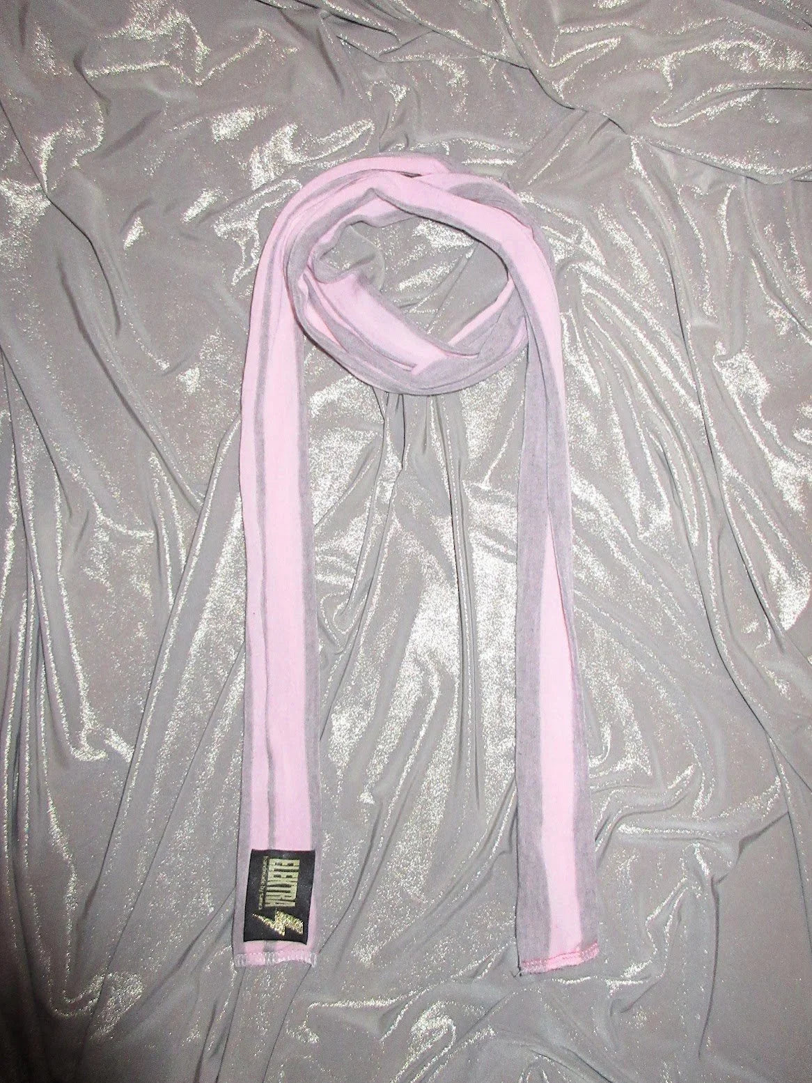 pink striped skinny scarf